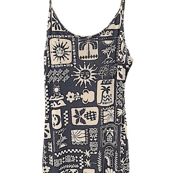 See You Monday Black and Cream Maxi Dress LARGE pit to pit 15in length 52in - Picture 4 of 7